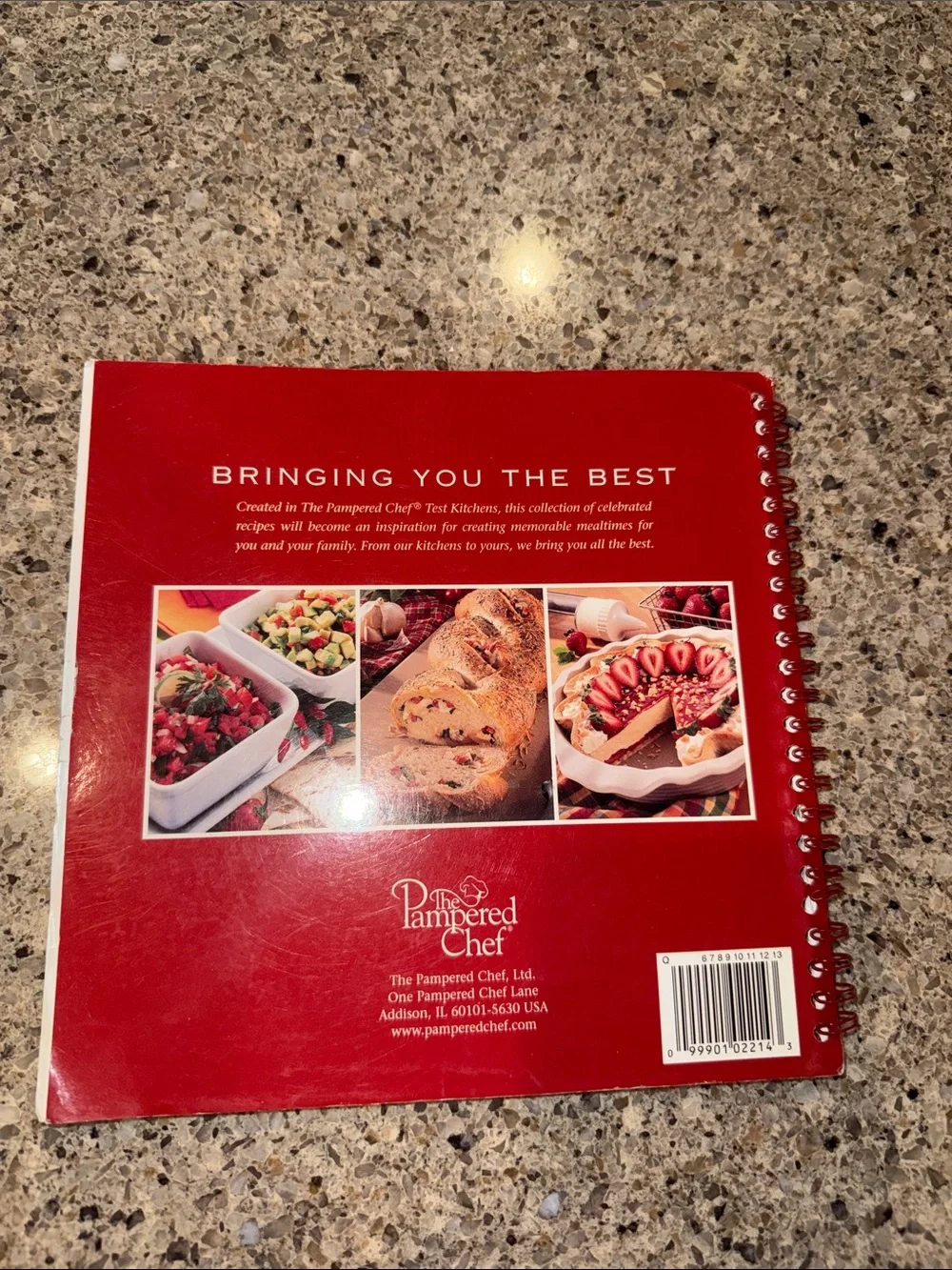 The Pampered Chef All The Best Cookbook - Red Cover with Food Photo
